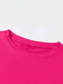 1 Women's Short Sleeve T-Shirt With Bird And Heart Balloon Print - Romantic And Cute Blouse For Valentine's Day Looks, Spring And Summer Casual Wear, Machine Washable Crop Top (Only 1 Piece) - Ideal For Layering And Everyday Style - 粉色 - 查看 2
