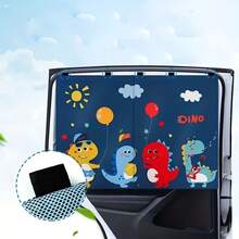 1 pieza Cortina de aislamiento térmico magnético de doble capa, bloquea los rayos UV y protege la privacidad - Doble apertura magnética - Ver 1