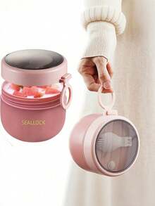 1个便携式保温汤碗，带密封锁扣 - 防漏保温食品容器，适合户外野餐、办公室午餐和外卖 - 多彩设计 - 彩色 - 查看 10