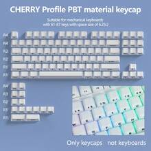 磨砂透明水晶PC键帽，Cherry原厂高度，侧刻字符，6.25U空格键，兼容MX轴机械键盘，仅含键帽，不含键盘 - 查看 14