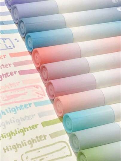 1/4/12pcs Morandi Color Highlighter Set, Soft Pastel Tones, Suitable For Notes, Bullet Journaling, Drawing, DIY Crafts, Smooth Writing, Random Colors, Office Supplies, Back To School Stationery