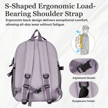 经典基础款旅行背包，带笔记本电脑隔层，大容量防水休闲背包，适用于 14-15.6 英寸笔记本电脑，男女通用大学生背包 - 彩色 - 查看 6