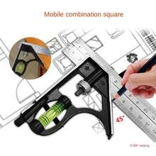 300mm Stainless Steel Combination Square Angle Ruler, Mobile, Horizontal, 45 Degree, Right, Carpenter, Woodworking Level TZHT - Combined Angle Ruler - View 4