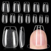 Short Square Nail Tips, 120pcs/Set Half Matte Acrylic Pre Filed Soft Gel Nail Tips, Press On Nails Full Cover Pre Shaped 12 Sizes Gel X Nail Tips False Nails Beginner And Nail Salon Nail Supplies - Thông thoáng - Xem 11