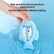 1pc Minimalist Fish-Shaped Thermometer, Cartoon Water Temperature Meter, Indoor Thermometer, ABS Material, Suitable As Christmas, Halloween, Bathroom Decor And Bathroom Accessory Gift (Random Style) - Multicolor - View 9