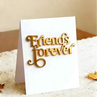 1pc "Friend Forever" Letter Metal Cutting Dies For Card Making, Wedding Invitation Card Border Die Cuts Carbon Steel Embossing Stencil Template Cutting Tools For DIY Scrapbooking Paper Card Photo Album Craft Supplies New Arrival