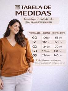 Women's Blouse With 3/4 Sleeves, Crepe Fabric, Duna Style, Elegant, Workwear, Plus Size (GG, G1, G2, G3), Evangelical Fashion - Brown - 鏽棕色 - 查看 8