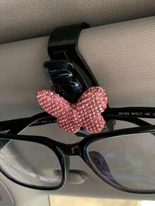 Clip de gafas de sol de coche de lujo de verano nuevo con mariposa de arcilla de diamante completo de alta calidad INS Original - A - Ver 6