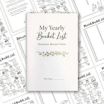 My Annual Wish List Handbook - 12 Months Goal Setter, Life Planner & Seasonal Activity Enthusiast; Perfect For Planning Annual Goals, Tracking Seasonal Adventures, And Cultivating A Mindful Lifestyle. Includes Themed Wish List Pages (24 Pages Total)