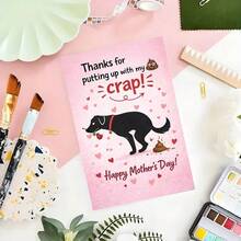 1 Mother's Day Greeting Card + 1 Envelope | Funny Dog Themed Card, Suitable For Pet Lovers And Moms Who Enjoy Playful & Quirky Gifts, Celebrate Mother's Day With Laughter - A - View 3