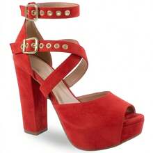MODARPE Women Heeled Sandals - Red - View 2