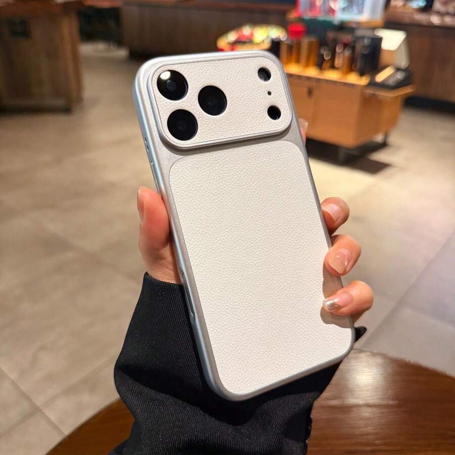 Dot, Bow, Cartoon Puppy Design Leather Texture Full Body Shockproof Phone Case Compatible With Apple Phones - White - View 1