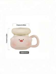 Creative Minimalist Cartoon Cute Ceramic Couple Milk Coffee Mugs, 401-500ml Large Capacity, Microwave & Dishwasher , Afternoon Tea Cup - Multicolor - View 8