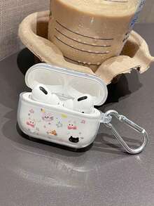 1个猫咪透明耳机保护套，适用于 Pro 3 Pro 2 3 2 1 4，可爱简约 - 粉紅色 - 查看 2