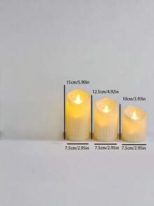 1 chiếc nến LED không lửa bằng nhựa, bề mặt sáp mô phỏng ánh nến thật, trang trí nhà cửa dịp Giáng sinh & Lễ tình nhân, đèn chiếu sáng cao cấp tạo không khí ấm cúng cho bàn làm việc, nhà bếp, phòng tắm, đèn ngủ. - Nước mắt màu be - Xem 3