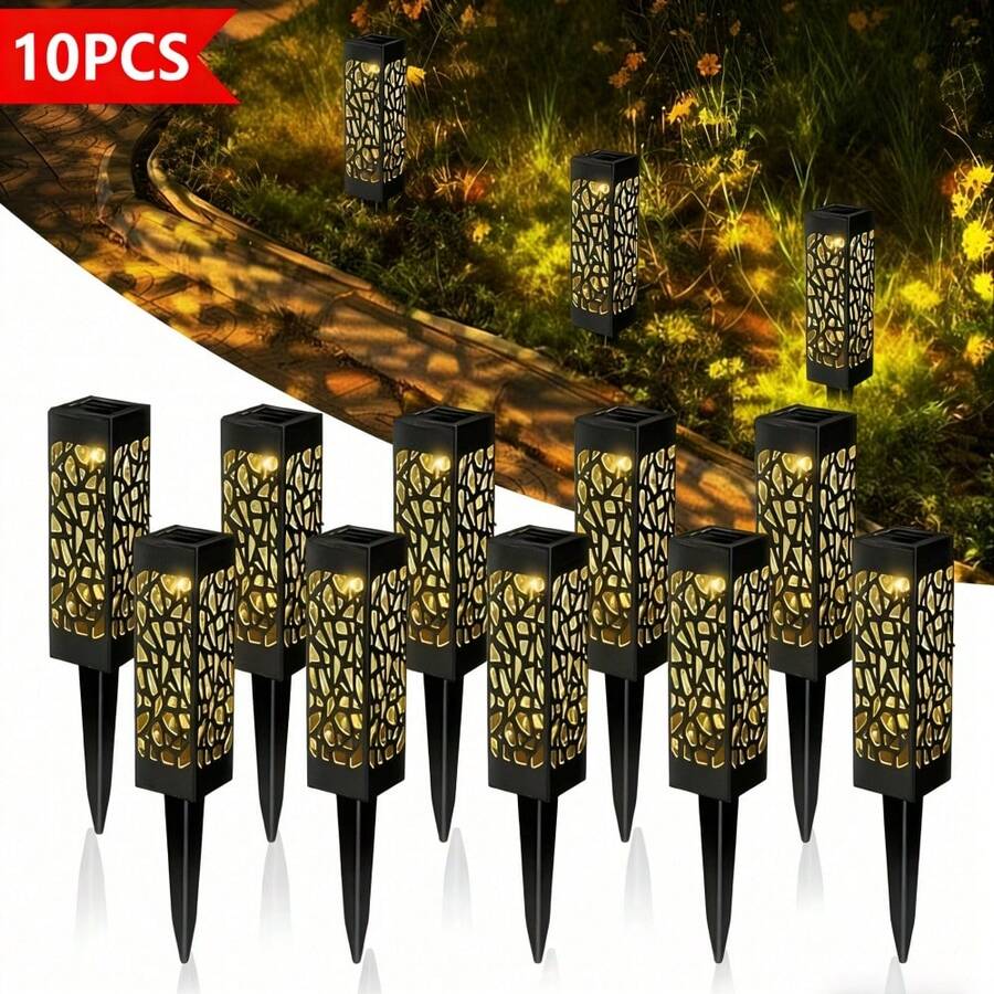 Solar Retro LED Garden Light, Outdoor Landscape Lighting Decorative Light With Light Control Sensor, 500mah,Suitable For Outdoor Lawn Decoration, Garden, Party, Backyard, Stairs, Path Festival Atmosphere. - 10件 - 查看 1