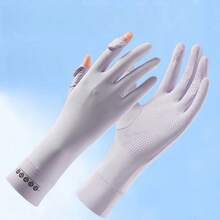 1 par de guantes de verano con protección UV, con pantalla táctil, transpirables y de protección larga de la muñeca - Multicolor - Ver 3