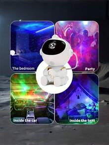 1个宇航员星空投影灯，宇航员氛围夜灯，塑料太空人激光星云灯，带背包按钮显示，遥控 - 彩色 - 查看 7