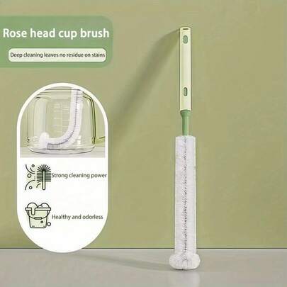 1. Chổi vệ sinh đa năng có thể thu gọn, thiết kế tay cầm dài linh hoạt, thích hợp cho miệng cốc, khe hở đáy chai, dây thép không gỉ, không dễ rụng lông, khả năng khử trùng mạnh mẽ, làm sạch các vết bẩn cứng đầu, dụng cụ vệ sinh góc khuất cho cốc/chai/nắp cốc/bồn rửa nhà bếp, dụng cụ vệ sinh gia đình.