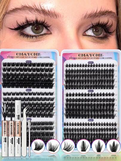 450PCS False Eyelash Clusters, Suitable For DIY Eyelash Grafting, Multi-Style Mixed Strip Lashes In One Box,Reusable And Lightweight, Easy To Wear False Eyelash Clusters, Suitable For Daily Wear, Parties And All Occasions, St. Patrick's Day, Easter, Spring, Summer