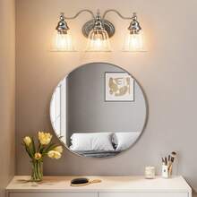 3-Light Bathroom Light Fixtures, Modern Vanity Light With Clear Glass Shade, Bathroom Wall Lamp For Mirror Living Room Kitchen Hallway Porch, E26 Base, Bulbs Not Included (Silver) - 銀色 - 查看 10