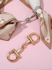 1/3PCS Wonderful Horsebit Silk Scarf Buckle, Simple Metal Scarf Rings, Horsebit Clasp For Women,Beach,Holiday - Gold + Silver - View 4