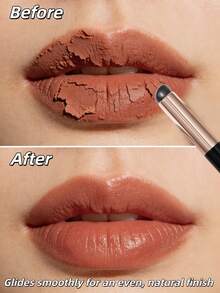 OEIEZ Cọ môi mini bằng silicon, mềm mại và mượt mà, dùng để tán son môi, son dưỡng và son bóng, hợp vệ sinh và dễ làm sạch, dụng cụ trang điểm môi di động. - màu đen - Xem 2