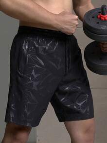 Quần short thể thao nam mùa hè mới, thiết kế in họa tiết thời trang, nhẹ, thoáng khí, nhanh khô, thích hợp mặc đi biển. - màu đen - Xem 3