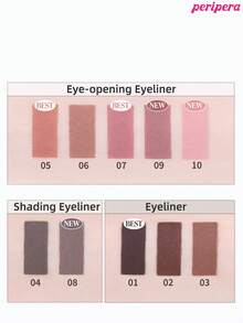 Peripera K-Beauty SPEEDY PENCIL LINER 眼線筆，奶油/凝膠眼線筆，2mm細筆尖，濃郁顯色，高顯色度，滑順滋潤質地，持久防暈染防水防汗，霧面妝效 - # 08 Cocoa Ash - 查看 5