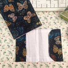 1 pieza Funda de libro de tela con mariposas negras y de colores en tamaño A5/A6, funda de libreta de lino hecha a mano, protector de planificador, para embellecer y proteger libretas y libros - Una pieza - Ver 3