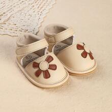 0-12 Months Infant Shoes, Autumn/Spring Girls Minimalist Leather Shoes, Durable Anti-Slip Cute Soft Bottom Toddler Shoes - Apricot - View 6