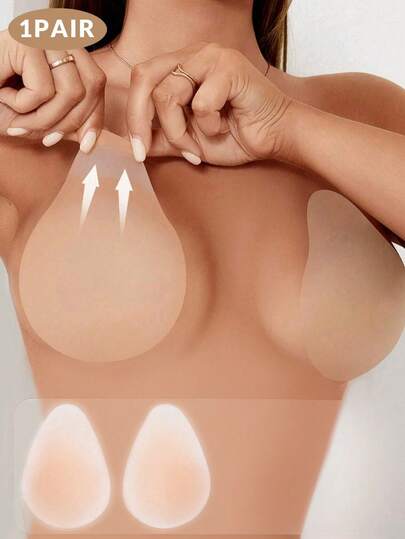 1 Pair Of Invisible, Self-Adhesive, Anti-Friction Material, Reusable Covers, Adhesive Stickers, Essential For Vacations, Washable Nipple Stickers, Suitable For Swimwear, Covering Clothing, Tank Tops, Bathing In The Sea, Hot Tubs, Travel, Vacations, Water Parks, Swimming Pools, Camisoles, And Everyday Wear.Bathing Essentials, Invisible Coverage, Breathable Adhesive, Washable