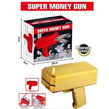 Super Money Gun Toy - Handheld Cash Cannon For Party, Wedding & Birthday, Interactive Atmosphere Prop (Battery Not Included) - 金色 - 查看 9