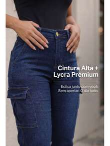 Stillger Moda Jeans Set Of 2 Cargo Jogger Jeans With Butt-Lifting Effect, High Waist, Premium Lycra - 米色和藍色噴漆 - 查看 2