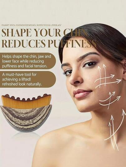 1pc New Ergonomic Manual Lymphatic Drainage Facial Cleansing Brush - Designed For Sensitive Skin, Lymphatic Edema And Swelling. Oval Shape And Soft Bristles For Easy Use (No Suction, Easy To Grip). A Perfect Holiday Gift For Family And Friends.