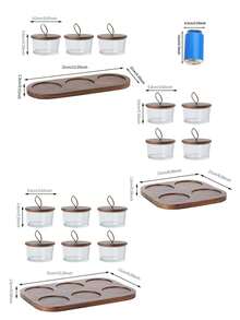 Đĩa đựng trái cây bằng thủy tinh thiết kế mới, khay đựng trái cây khô bằng gỗ kiểu Nhật sáng tạo, đĩa đựng trái cây cho bàn trà gia đình. - Nhiều màu - Xem 5