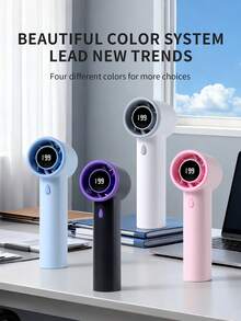AOYI 1pc Rechargeable Digital Display Portable Handheld 199-Speed Adjustable Mini USB Charging Fan - Multicolor - View 7