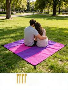 1 covoraș de plajă pliabil supradimensionat, pătură de plajă extra mare, covoraș de picnic portabil, pătură de picnic pentru exterior cu uscare rapidă, covoraș de plajă rezistent la nisip, potrivit pentru plajă, litoral, grădină, ieșiri, picnic în aer liber, călătorii, camping și drumeții, bucurați-vă de timp fără griji la plajă, poate fi oferit cadou de Ziua Îndrăgostiților prietenei (tot sezonul) - A - Vizualizare 7