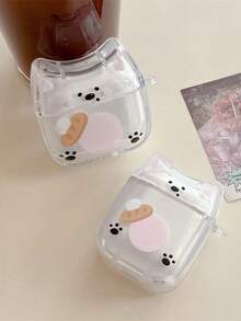 1pc 3D Cat Ear Bluetooth Earphone Case, Cute Paw Print Puppy, Compatible With Airpods 4/Pro 3, Full Protection, Girly Accessory - Multicolor - View 18