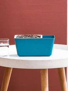 双层零食盒、西瓜籽压碎器、方形沥水水果盘、家用糖果干果托盘 - 彩色 - 查看 6