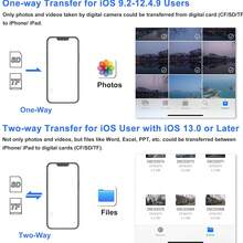 1pc 2-In-1 SD/TF/USB Memory Card Reader, Camera Tracking Reader Converter, T-Type Connector Adapter For IPhone 17/16/15, S25/S24/S23/S22/S21, Pad, Laptop Series, Plug And Play - White - View 6