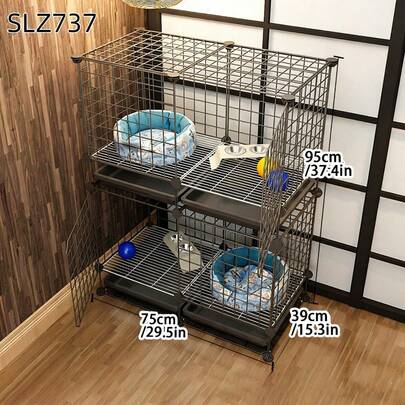 模块化宠物笼，可拆卸可连接的宠物运动围栏带托盘，室内犬舍，适合幼犬、幼猫和小动物