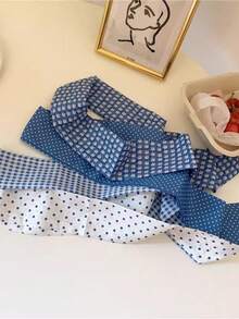 4 piezas Pañuelo para la cabeza con estampado floral y de lunares azul y blanco para mujer, versátil y elegante, adecuado para salidas diarias, ocio, fiestas, viajes, peinados, lavado de cara, maquillaje, accesorios de vestir, accesorios para el cabello de verano, vacaciones, viajes - Multicolor - Ver 3