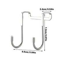 2pcs Stainless Steel Double S-Shaped Hooks, Easy Installation, Suitable For Kitchen, Bathroom Or Cabinet, Can Hang Clothes, Towels And Storage - 2PCS - View 8