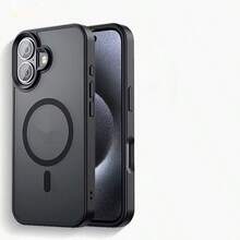 CASE For IPhone 16 Phone Case: Magnetic Translucent Matte Shockproof Slim Cell Phone Cover - Military Grade Drop Proof Hard Back Anti-Fingerprint Protective Case - Black - View 1