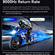 R6 无线鼠标，轻量级 PAW3950 电竞 42,000 DPI 游戏 3 模式蓝牙 8K 鼠标 - 查看 7