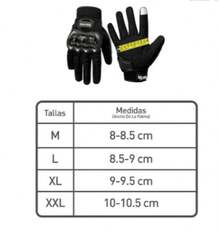 Guantes de Motociclismo con Protección Anticaídas y Dedo Táctil - Negro - - Ver 3