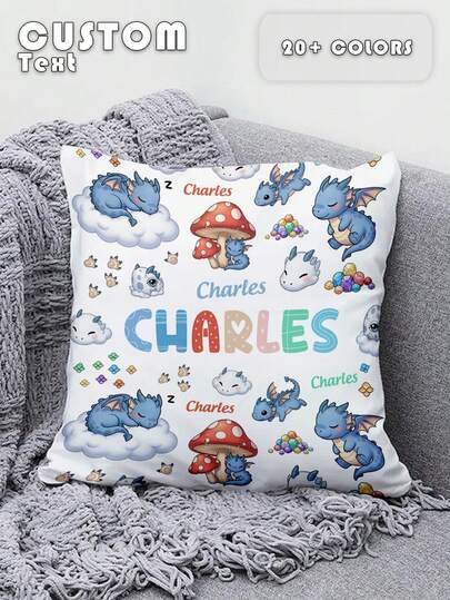 1pc Customizable Personalized Text Printed Double-Sided Throw Pillow Cover, Suitable For Mother's Day, Father's Day, Thanksgiving, Teacher's Day, Etc. Self-Made Pattern Pillow Cover, A Great Gift For Family And Friends