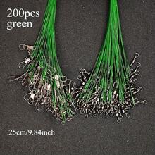 Avlcoaky 200支装带转环和扣环的钓鱼前导线不锈钢钓鱼前导线 - 彩色 - 查看 15