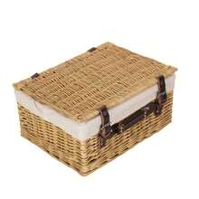 Red Hamper 45cm Buff Wicker Picnic Basket - White - View 3